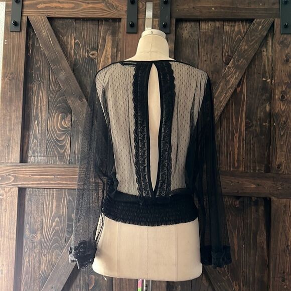 ZARA Black Sheer Blouse - Picture 5 of 13